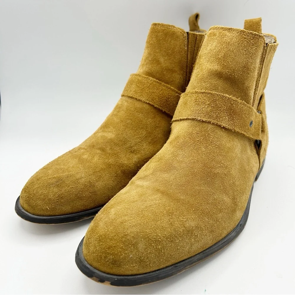 Kurt Geiger Jackson Tan‎ Suede Chelsea Boots Buckle Men’s Size 45